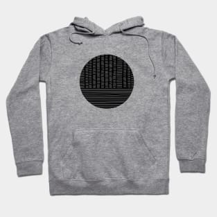 Digital Stitches Circle Black Hoodie